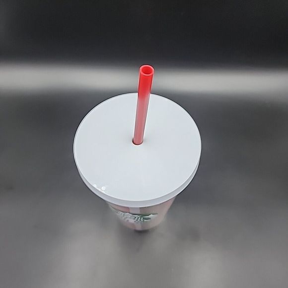 Starbucks Insulated Tumbler Cup Grande GLITTER STRIPED 2018 16 oz. New - Picture 5 of 8